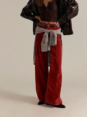 NWT We The Free Libre Wide Leg Cord Pant-Chili Oil Terracotta